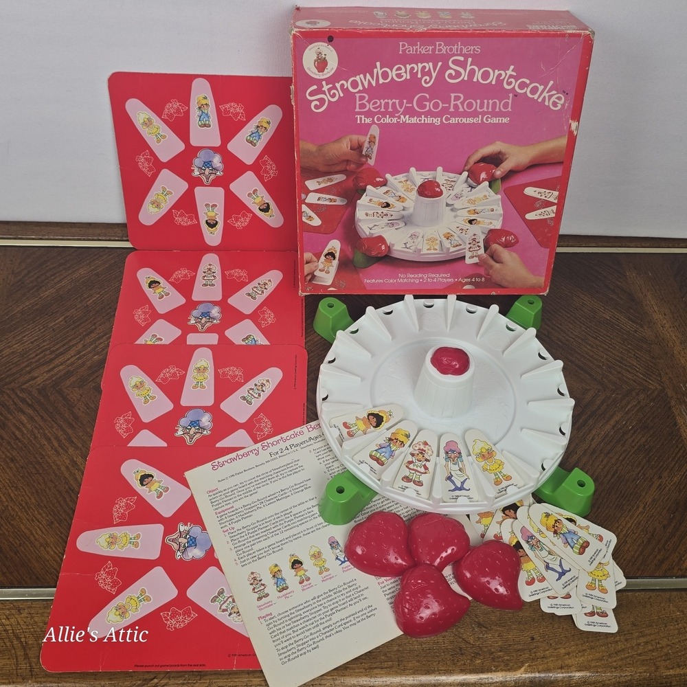 Strawberry Shortcake Game Berry-Go-Round Carousel 1981 Parker Brothers Complete